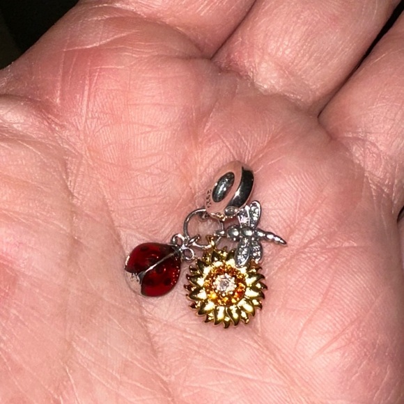 Lady bug, Sunflower, dragonfly candle charms sterling silver fits all pandoras - Picture 2 of 2
